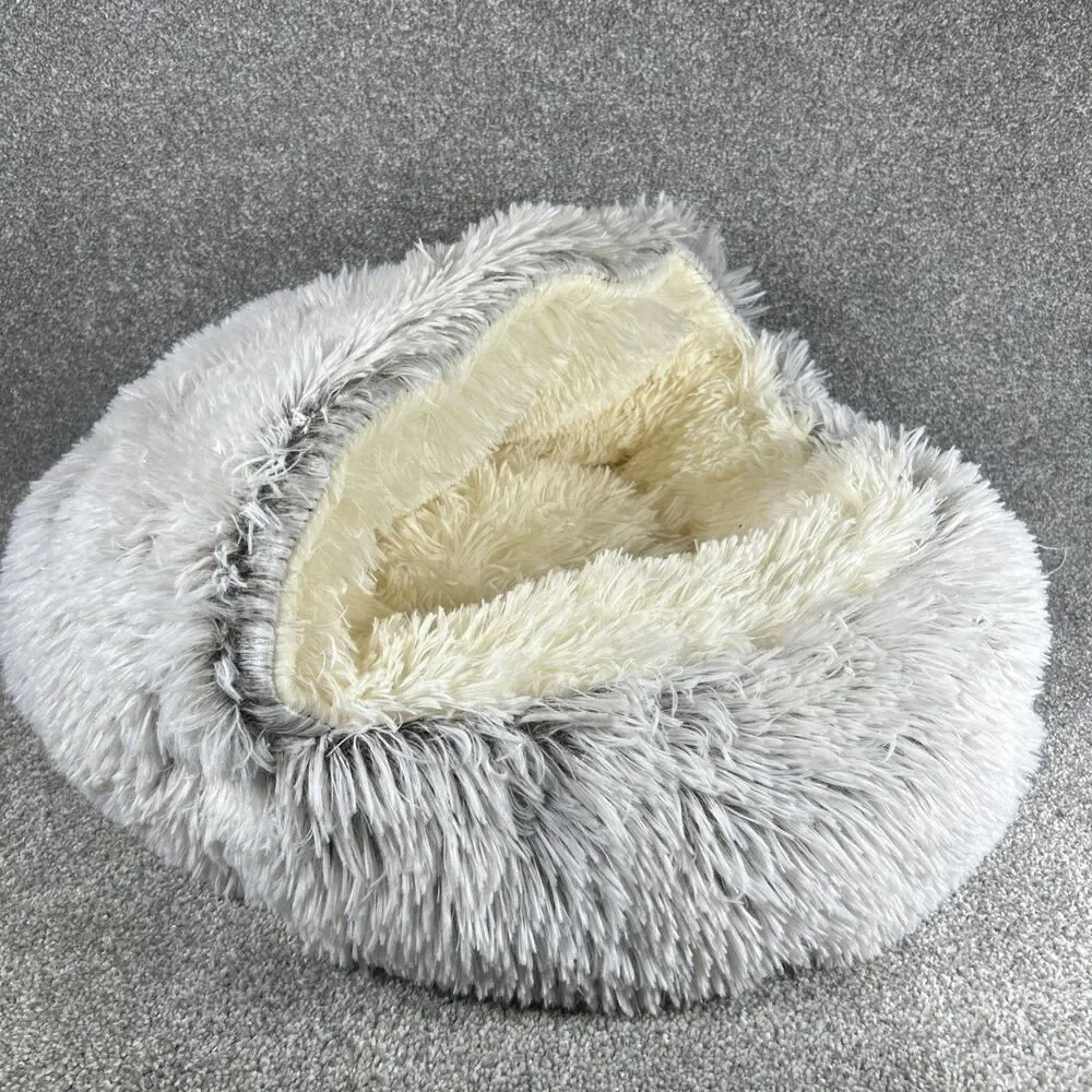 Soft Plush Cat / Dog Pet Bed Cat Bed Cave Washable - Cozy Covered Cave New